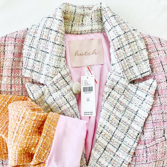 NWT Hutch Mixed-Plaid Blazer From Anthropologie in Novelty Women's Size US XS - Picture 10 of 10